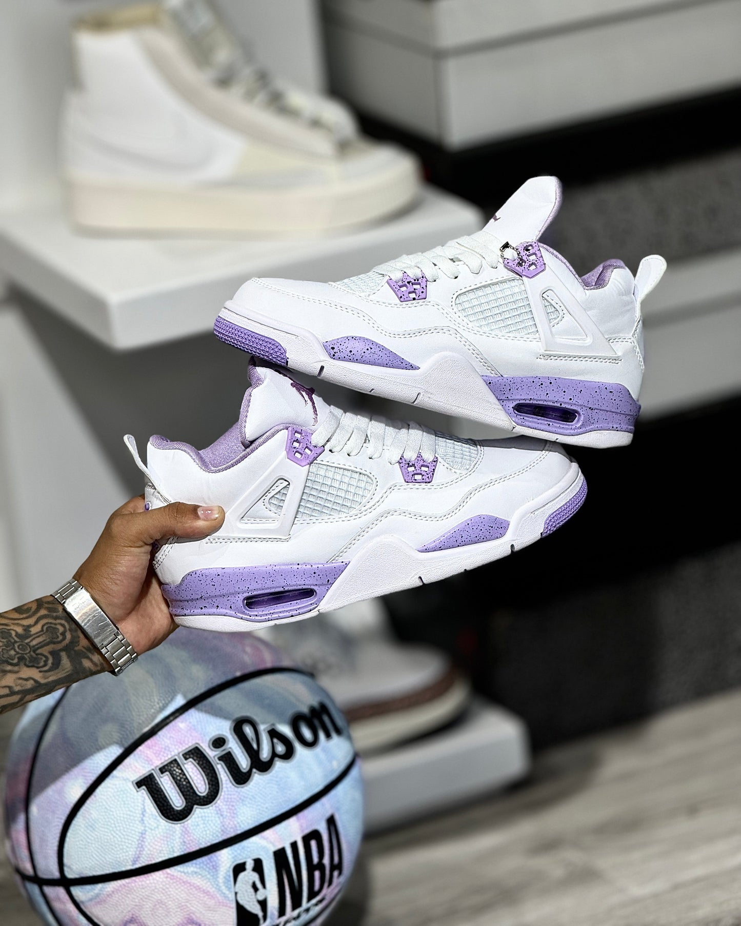 Air Jordan Retro 4 Oreo Morado