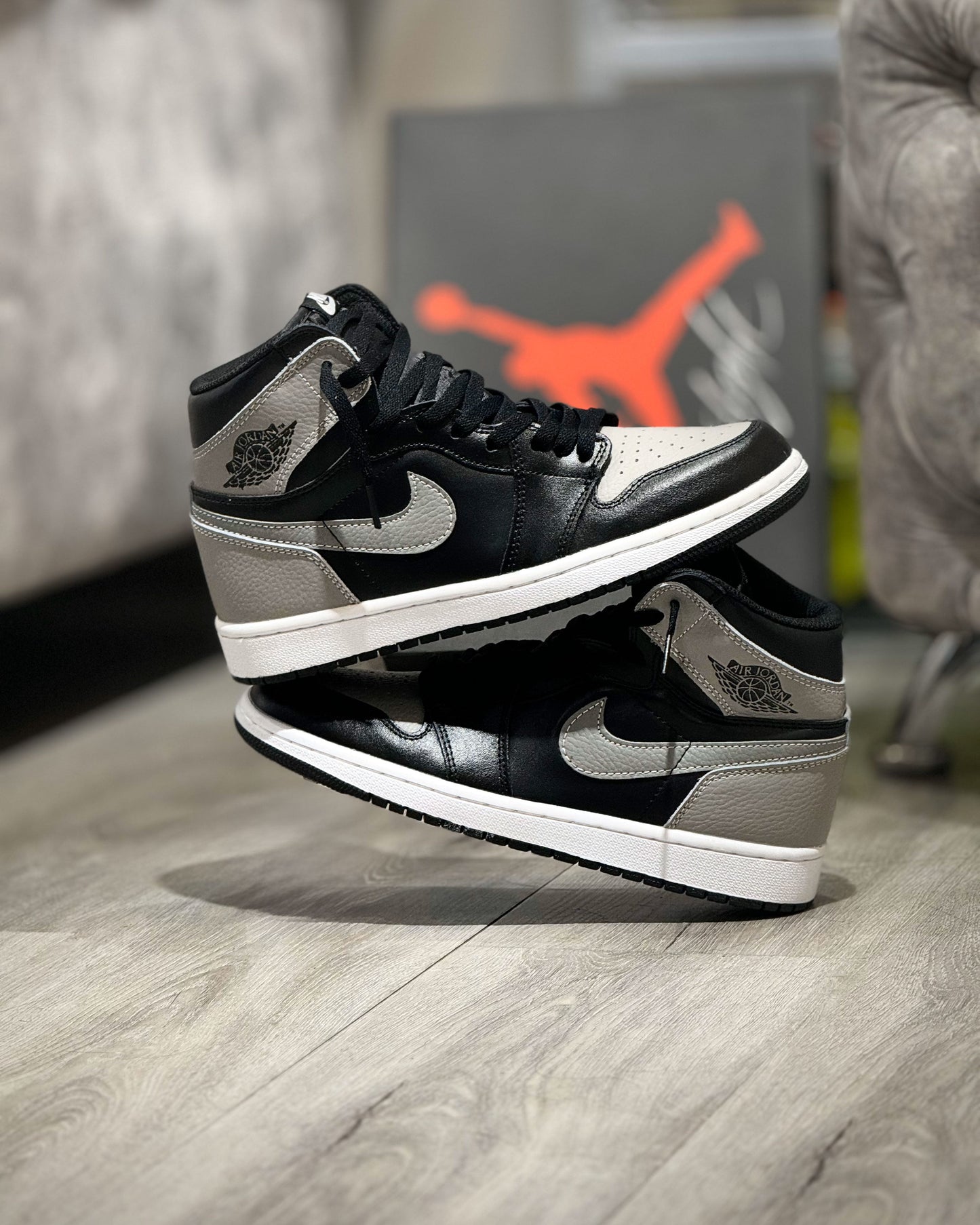 Air Jordan Retro 1 Gris-Negro