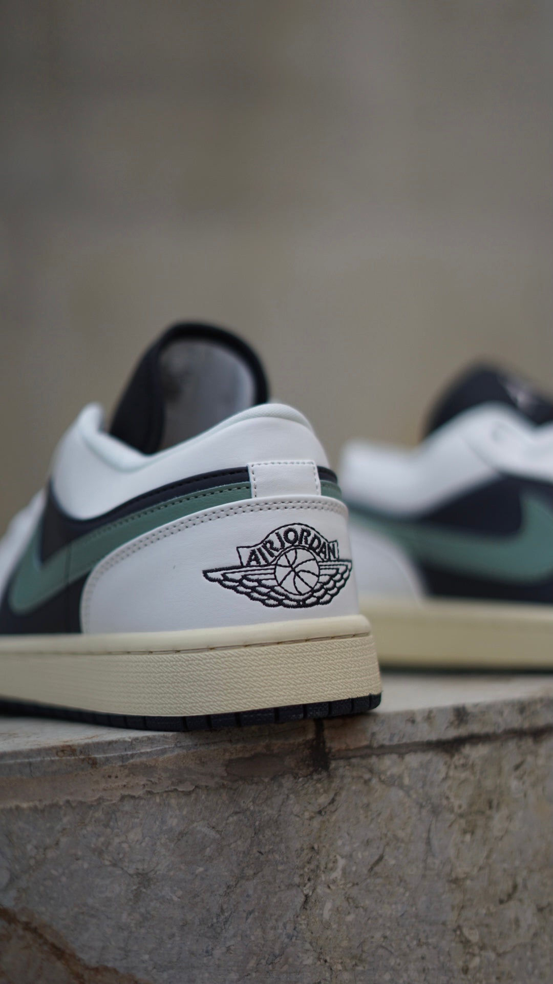 Air Jordan Retro 1 Low Blanca-Verde