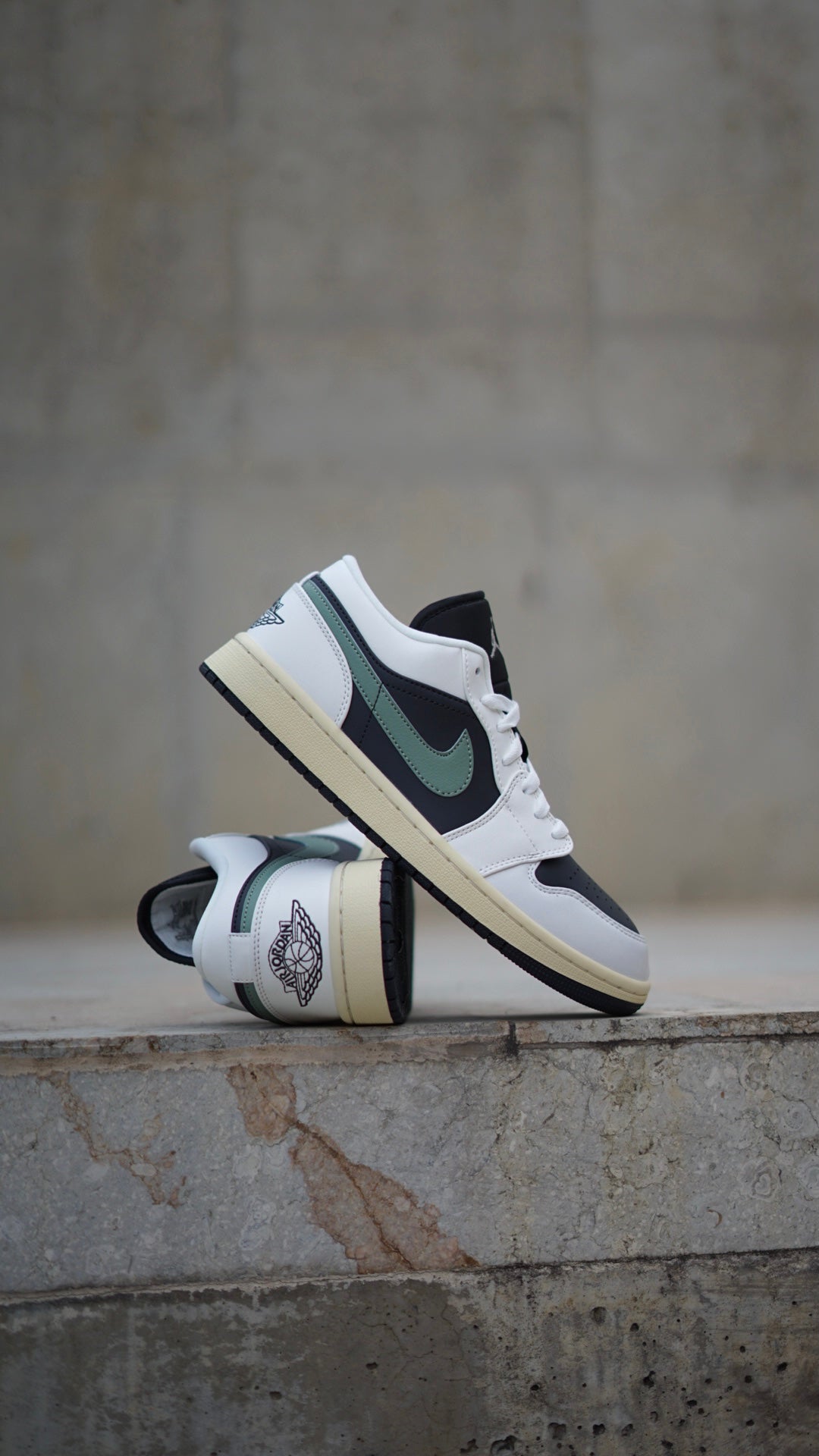 Air Jordan Retro 1 Low Blanca-Verde