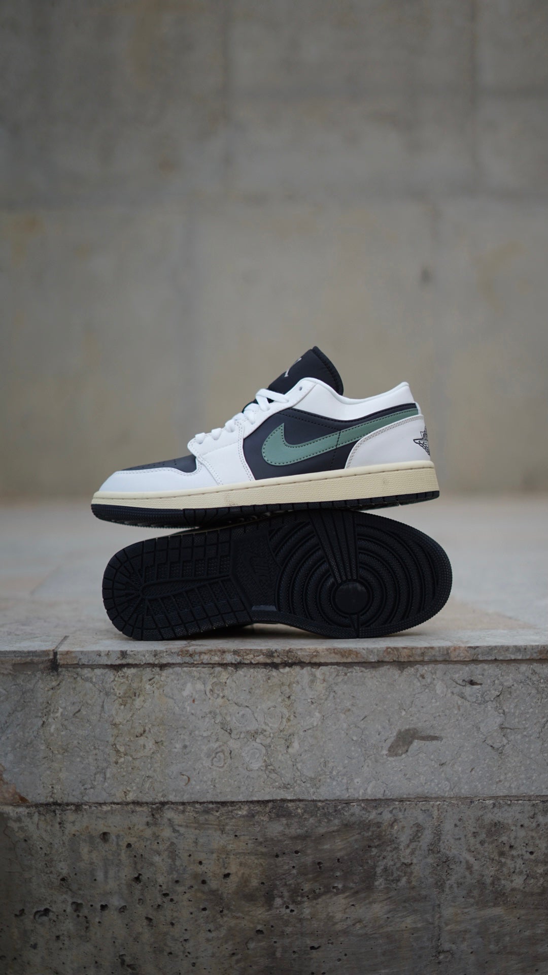 Air Jordan Retro 1 Low Blanca-Verde