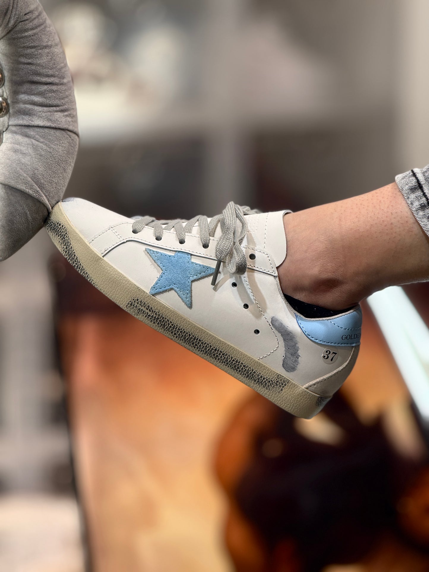 Golden Goose Super-Star Blanco-Azul