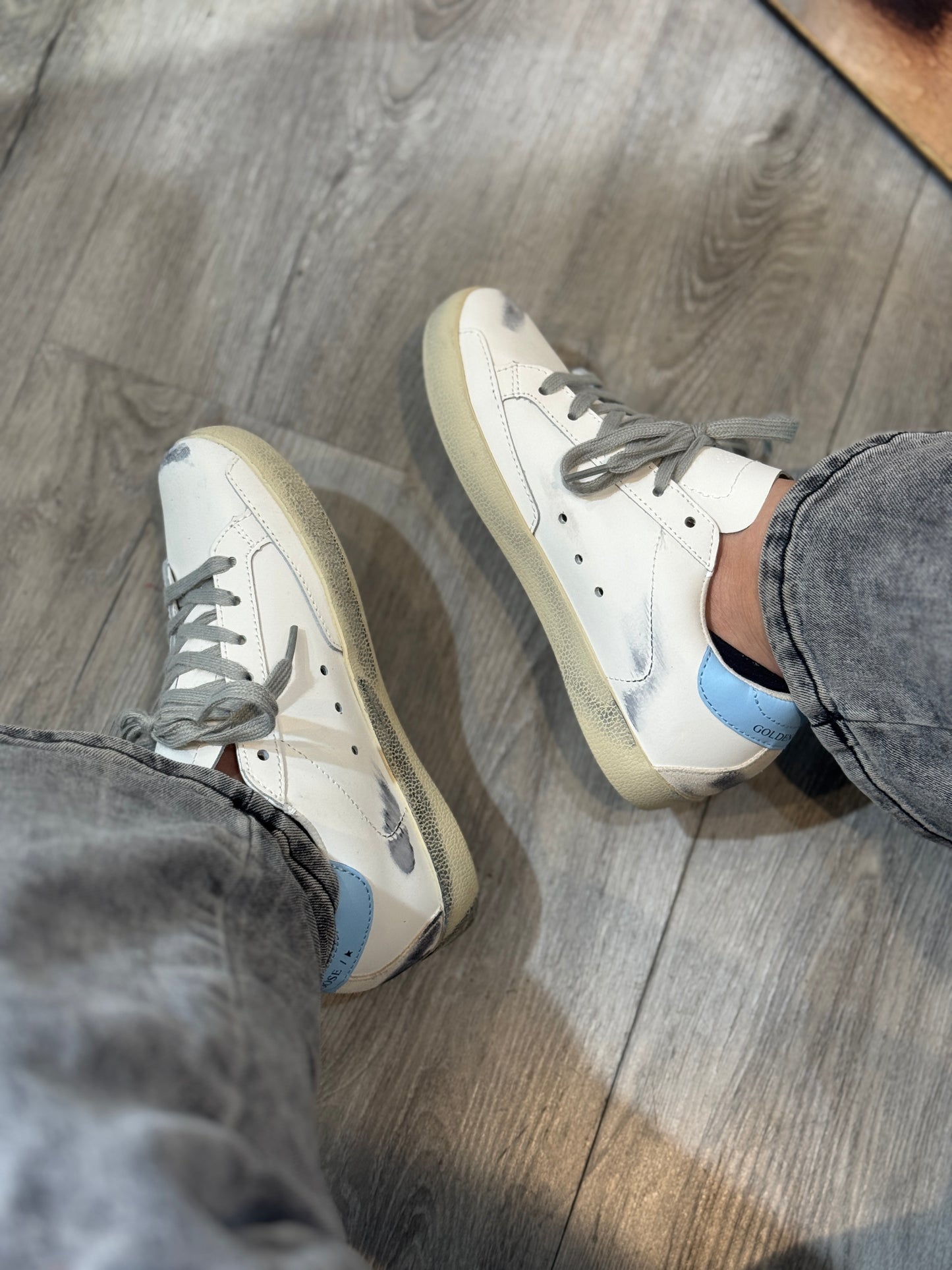 Golden Goose Super-Star Blanco-Azul