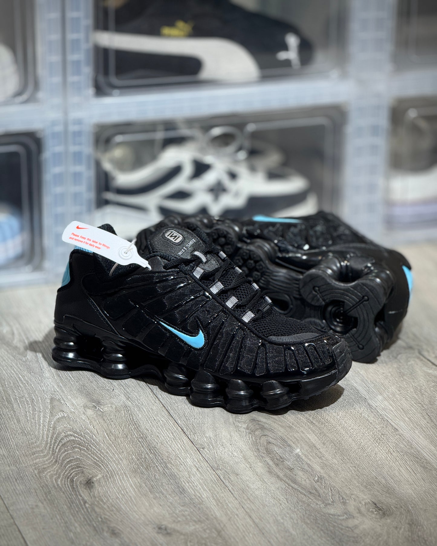 Shox Tl Negro-Azul Claro