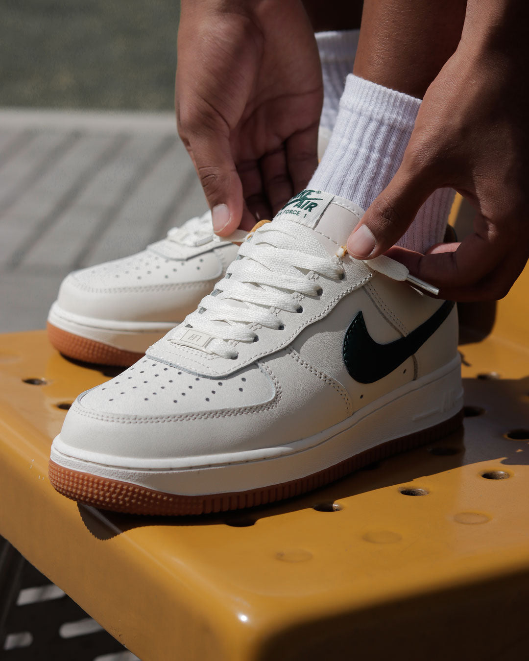 Air Force 1 Cream White Beige Green