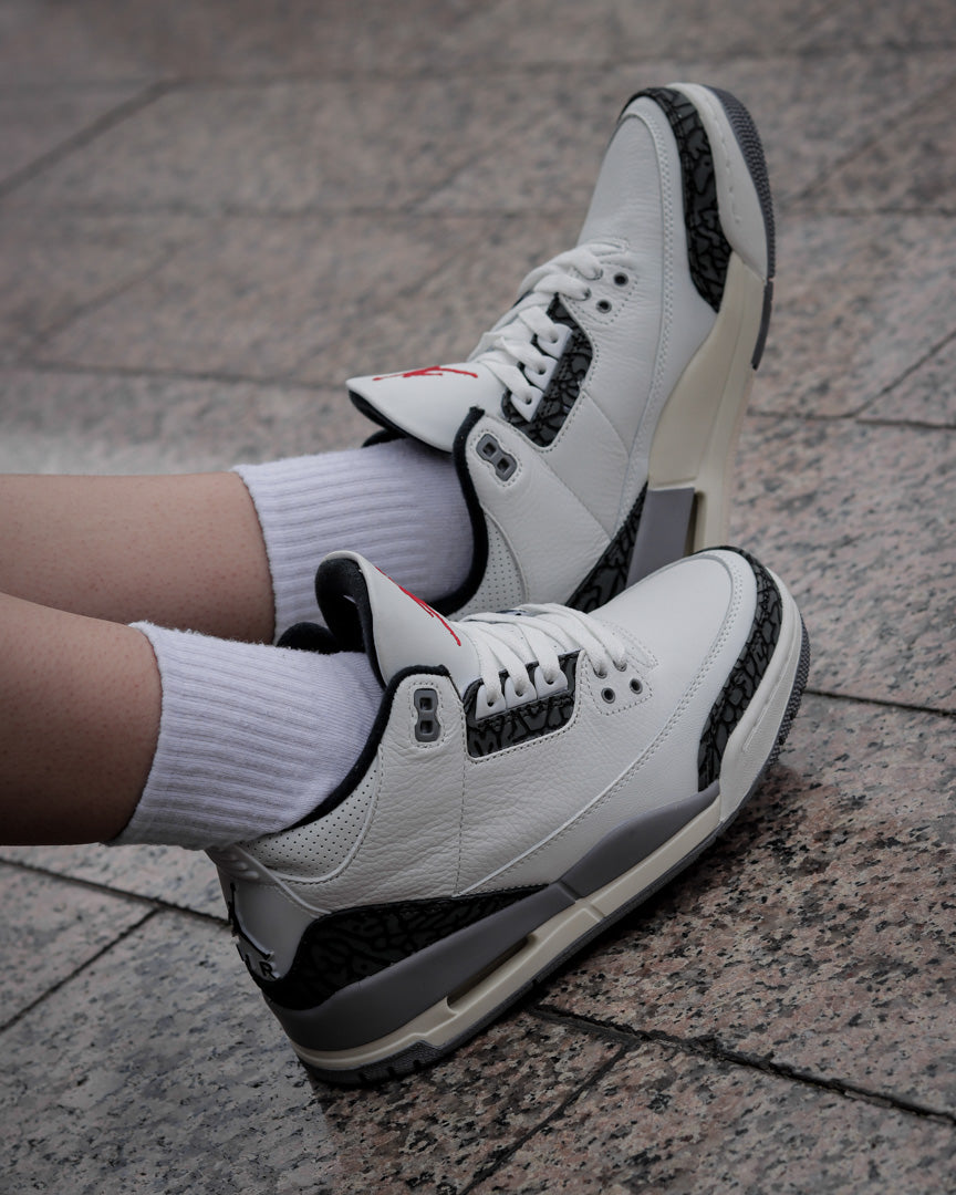 Air Jordan Retro 3 Blanco-Gris