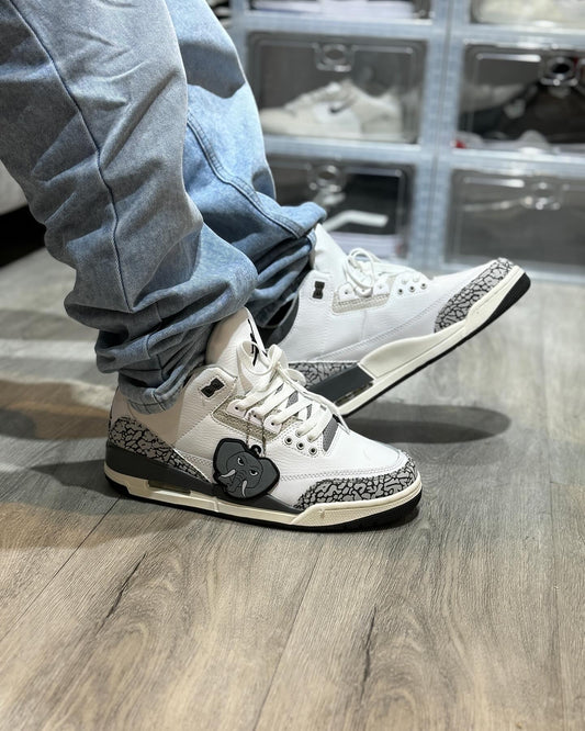 Air Jordan Retro 3 Blanco-Gris