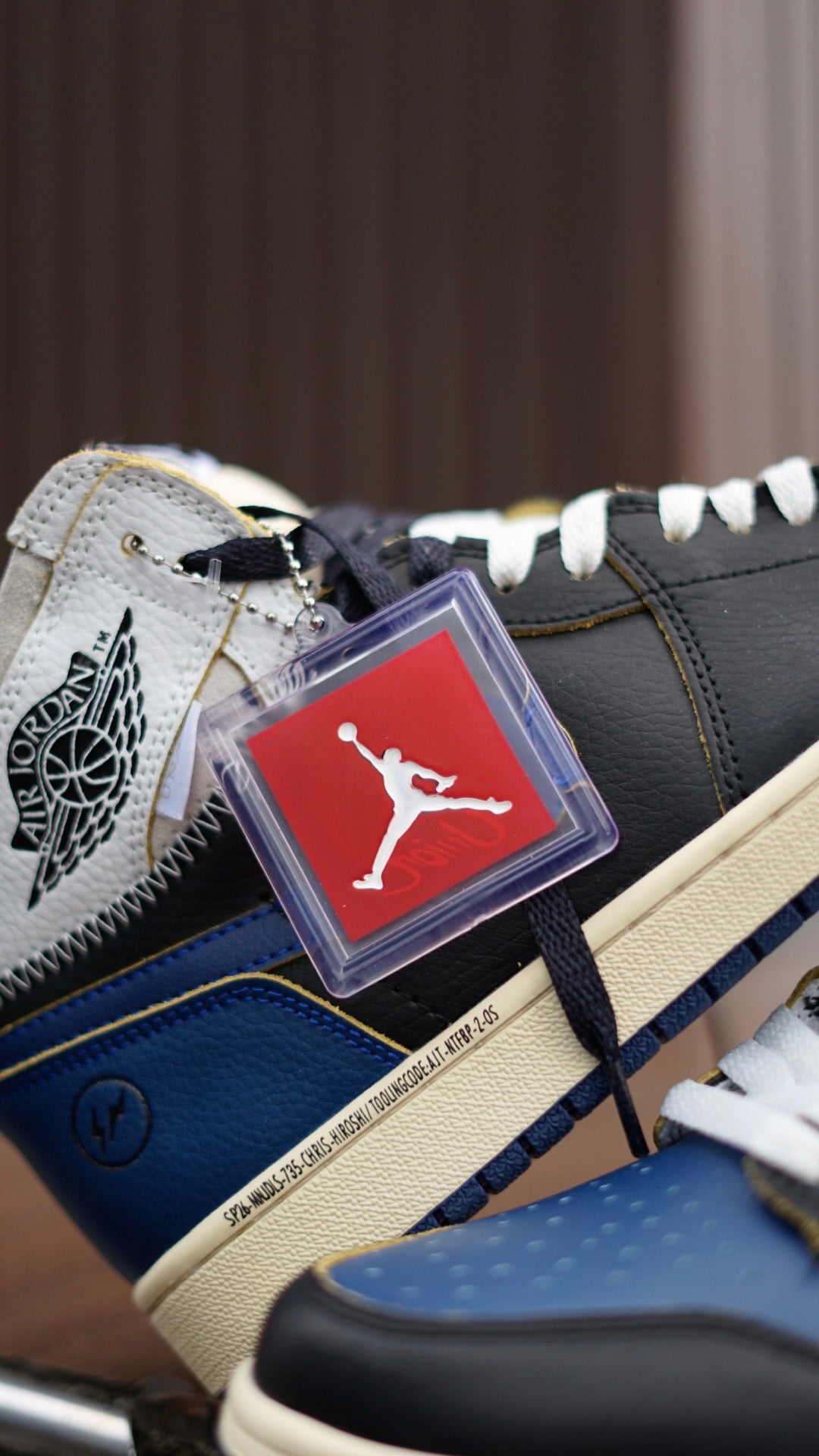 Jordan R1 Fragment union azul