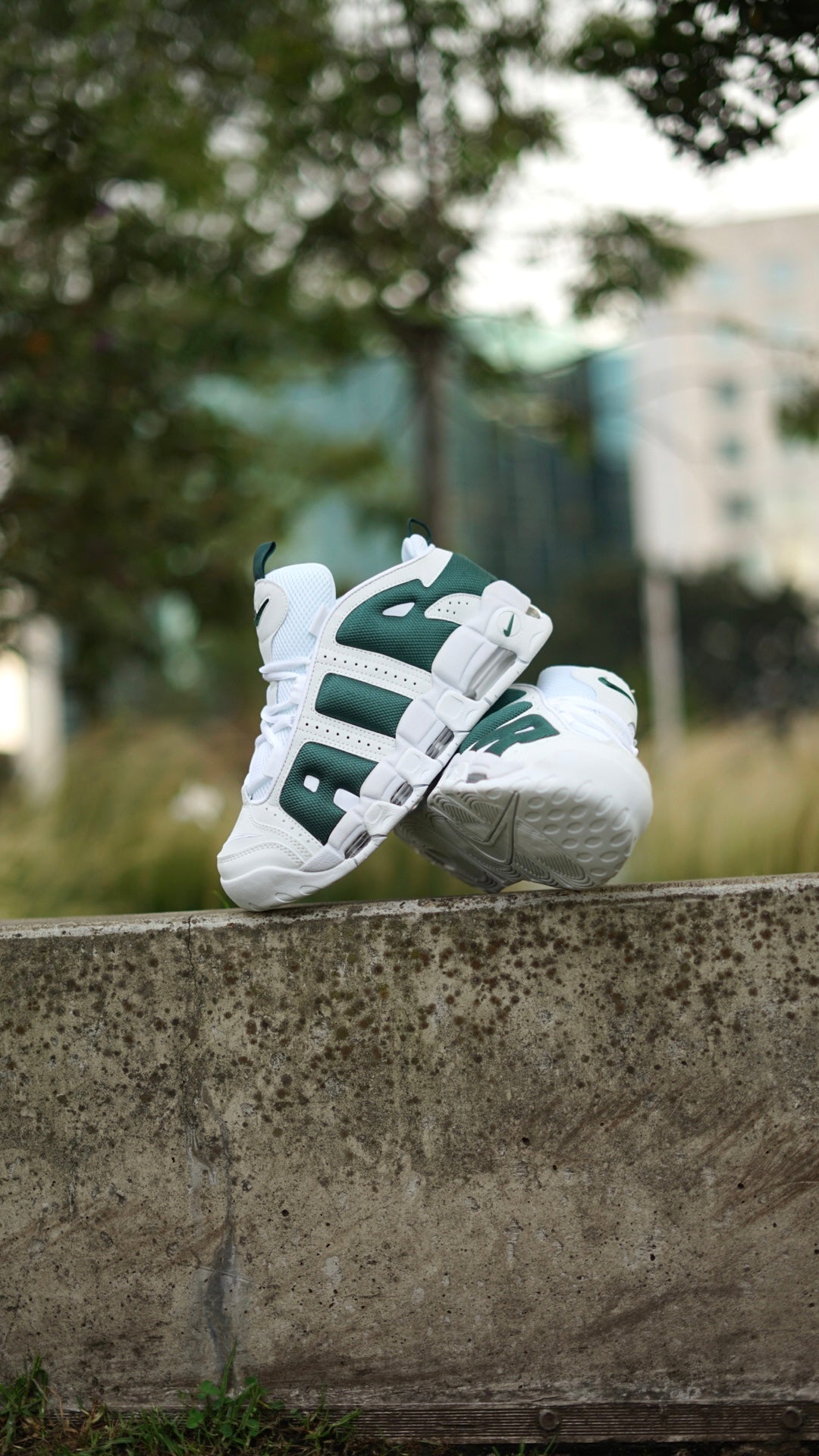Nike Uptempo blanca verde
