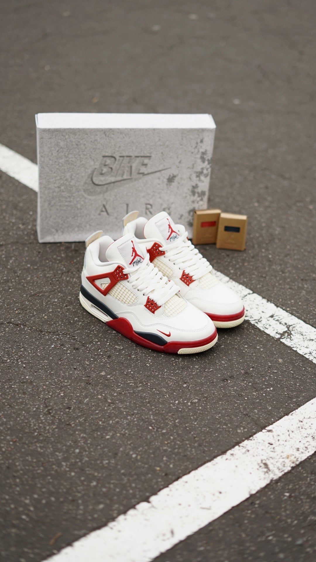 Air Jordan Retro 4 Bike Blanca Roja