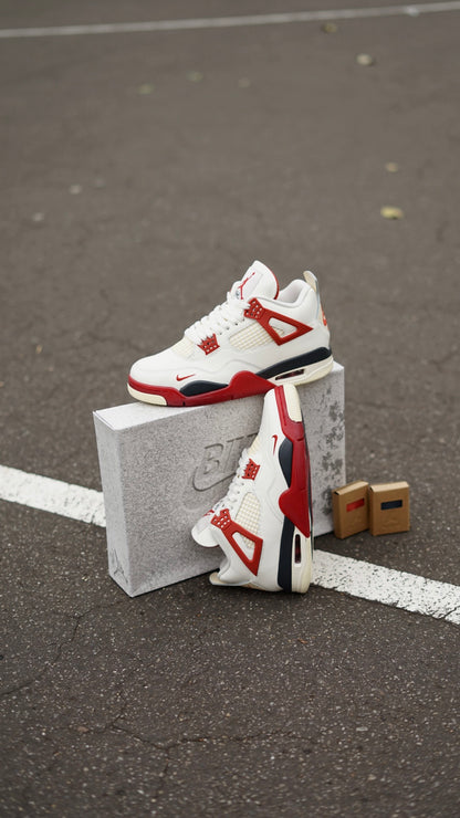 Air Jordan Retro 4 Bike Blanca Roja