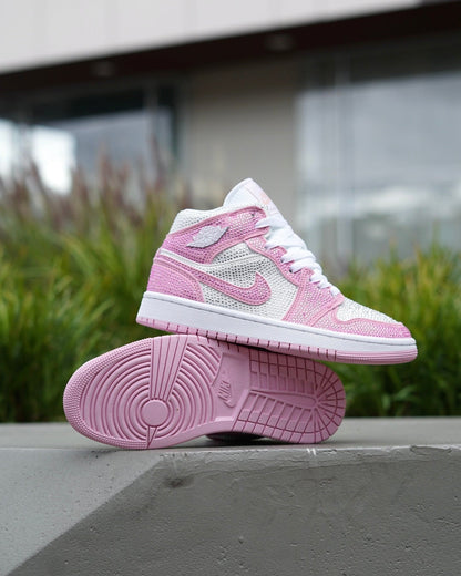 Jordan R1 rosada diamantada