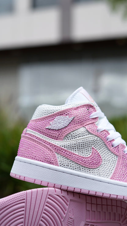 Jordan R1 rosada diamantada