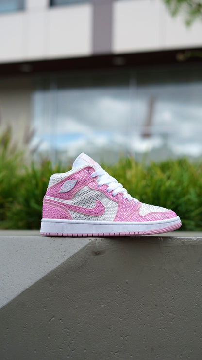 Jordan R1 rosada diamantada
