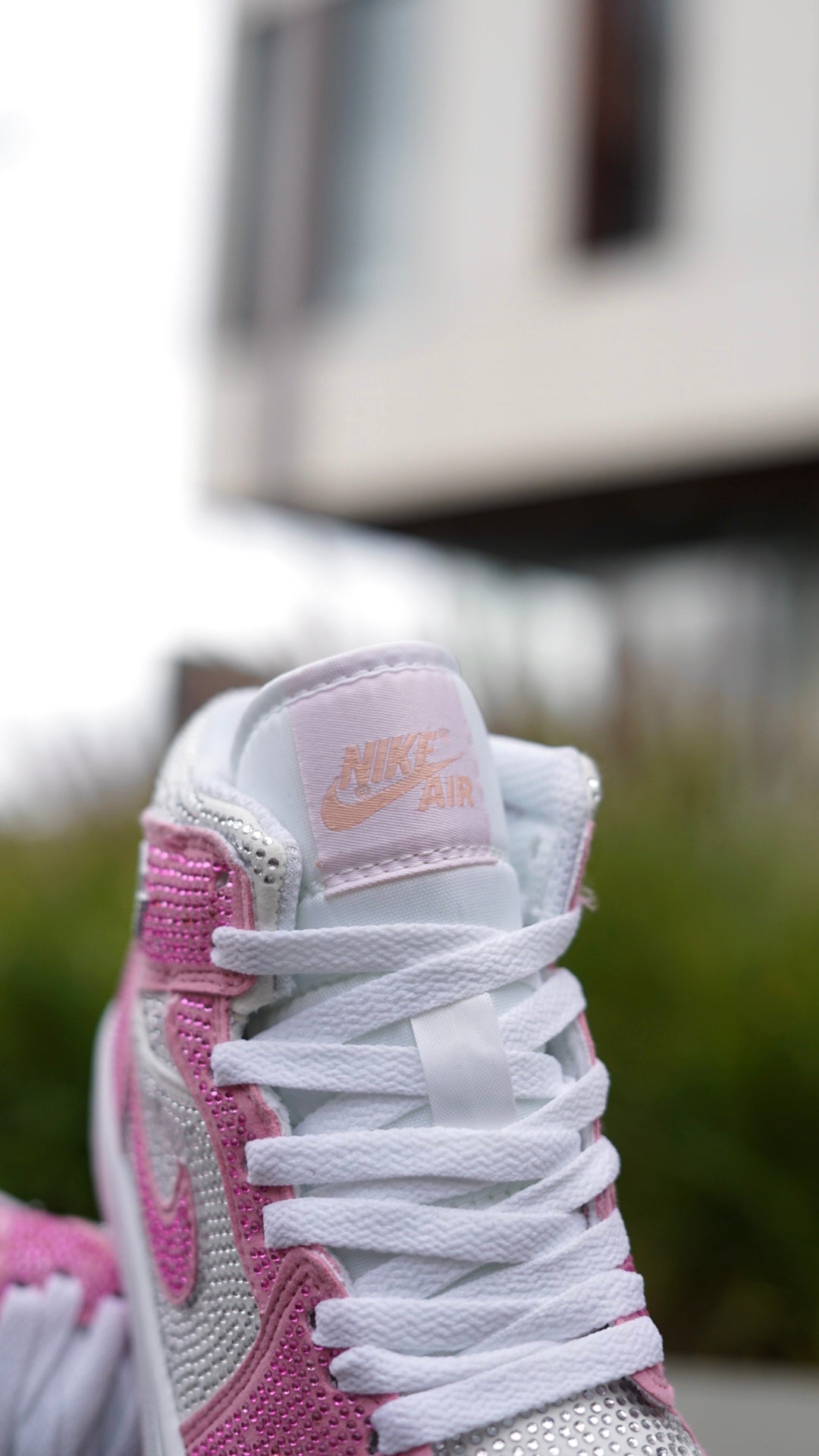 Jordan R1 rosada diamantada