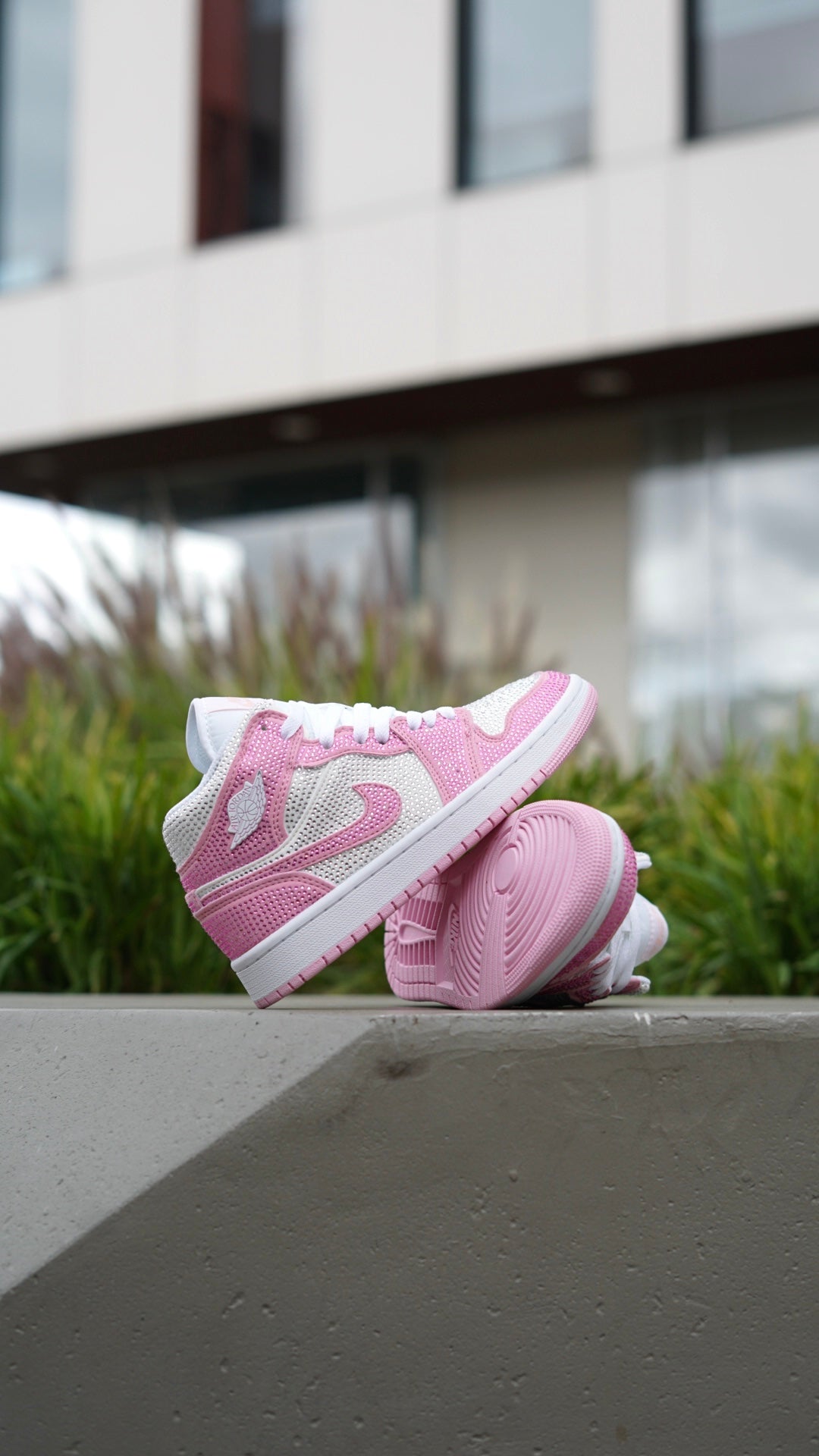 Jordan R1 rosada diamantada