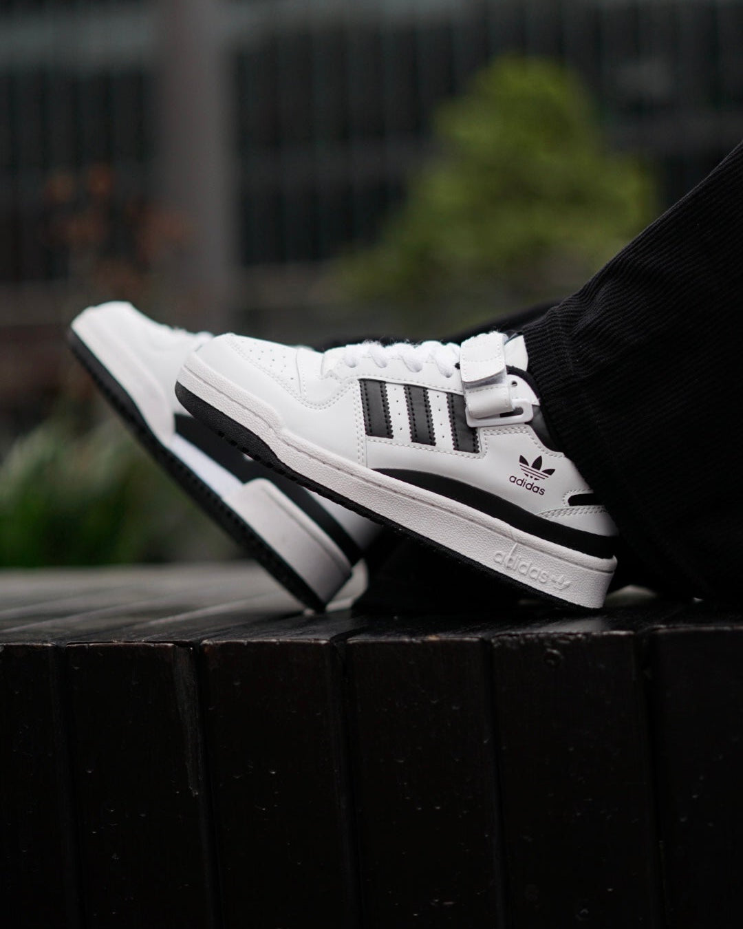 Forum Low Blanco - Negro