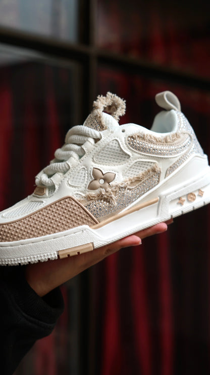 Louis vuitton beige diamantada