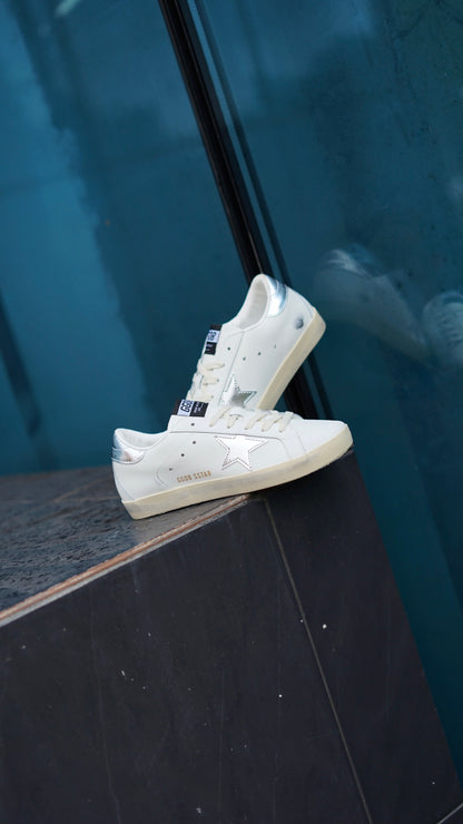 Golden goose beige plateada