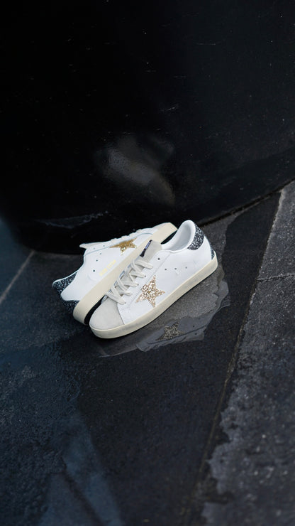 Golden goose beige negro brillantes