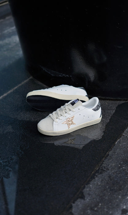 Golden goose beige negro brillantes