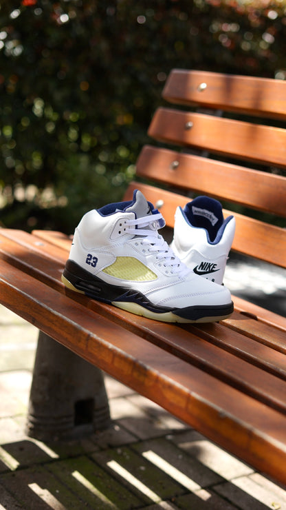 Jordan R5 dawn blanco
