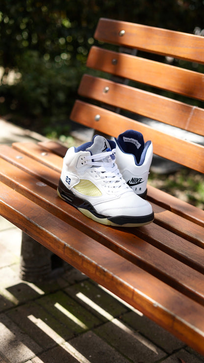 Jordan R5 dawn blanco