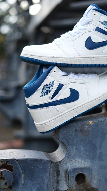 Jordan R1 mid blanca azul