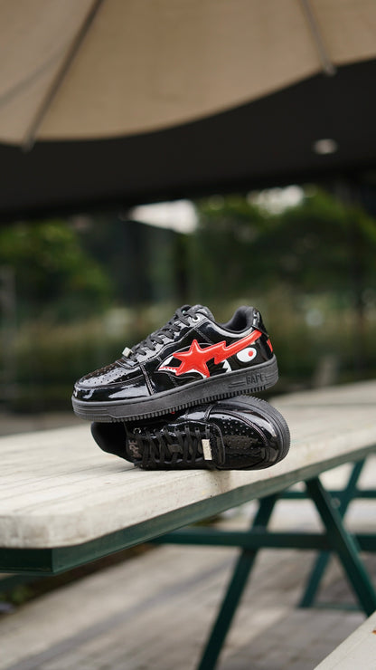 Bape sta low shark negra roja
