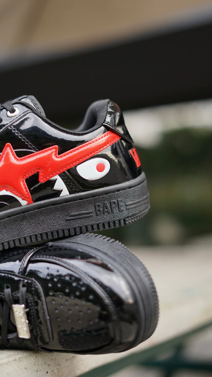 Bape sta low shark negra roja