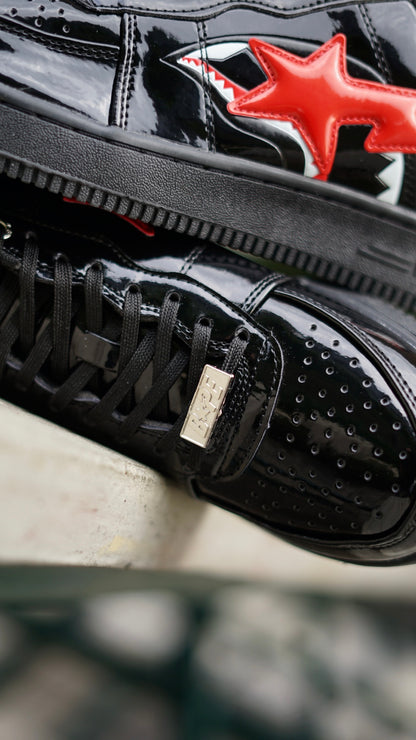 Bape sta low shark negra roja