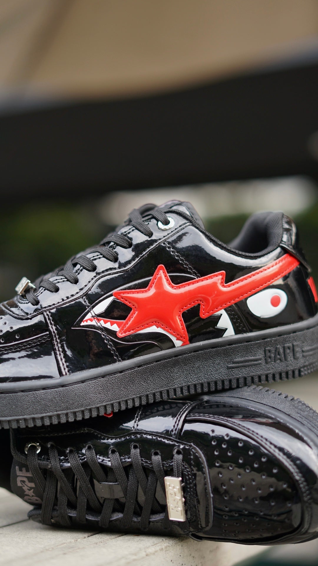 Bape sta low shark negra roja