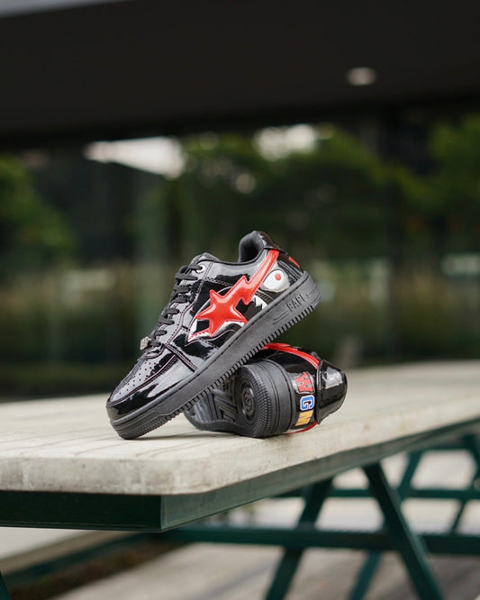 Bape sta low shark negra roja
