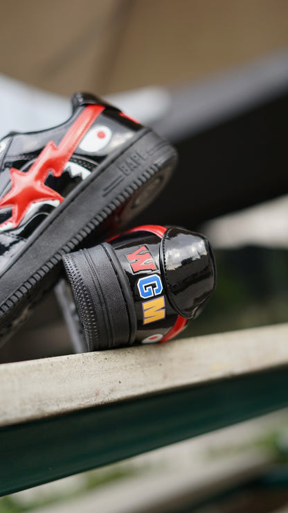 Bape sta low shark negra roja