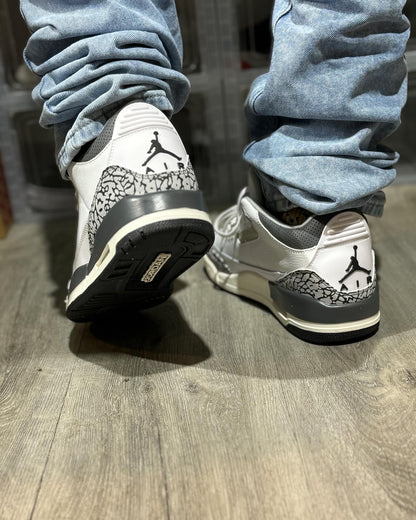 Air Jordan Retro 3 Blanco-Gris