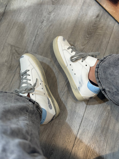 Golden Goose Super-Star Blanco-Azul