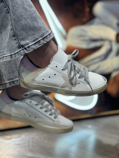 Golden Goose Super-Star Blanco-Gris