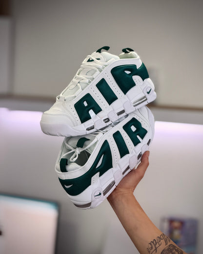 Nike uptempo blanca verde
