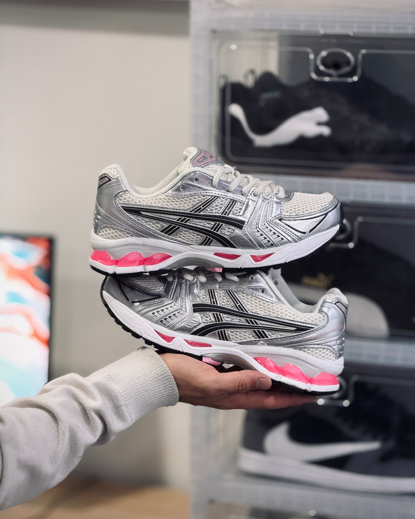 Asics kayano plateada