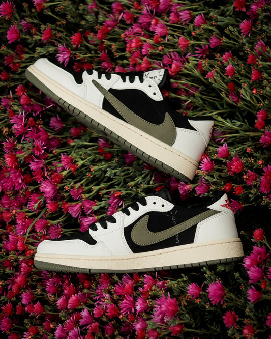 Air Jordan Retro 1 Low x Travis Scott Blanco-Verde