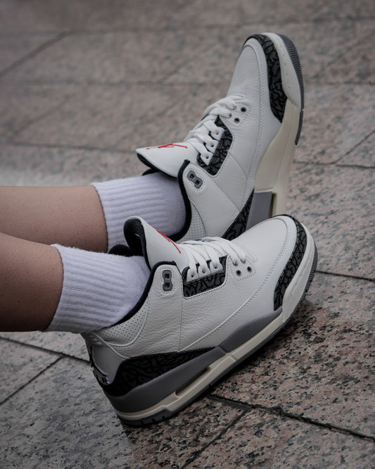 Air Jordan Retro 3 Blanco-Gris