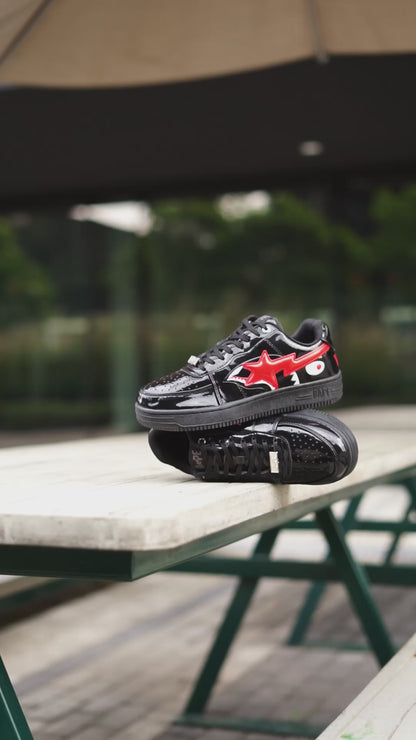 Bape sta low shark negra roja